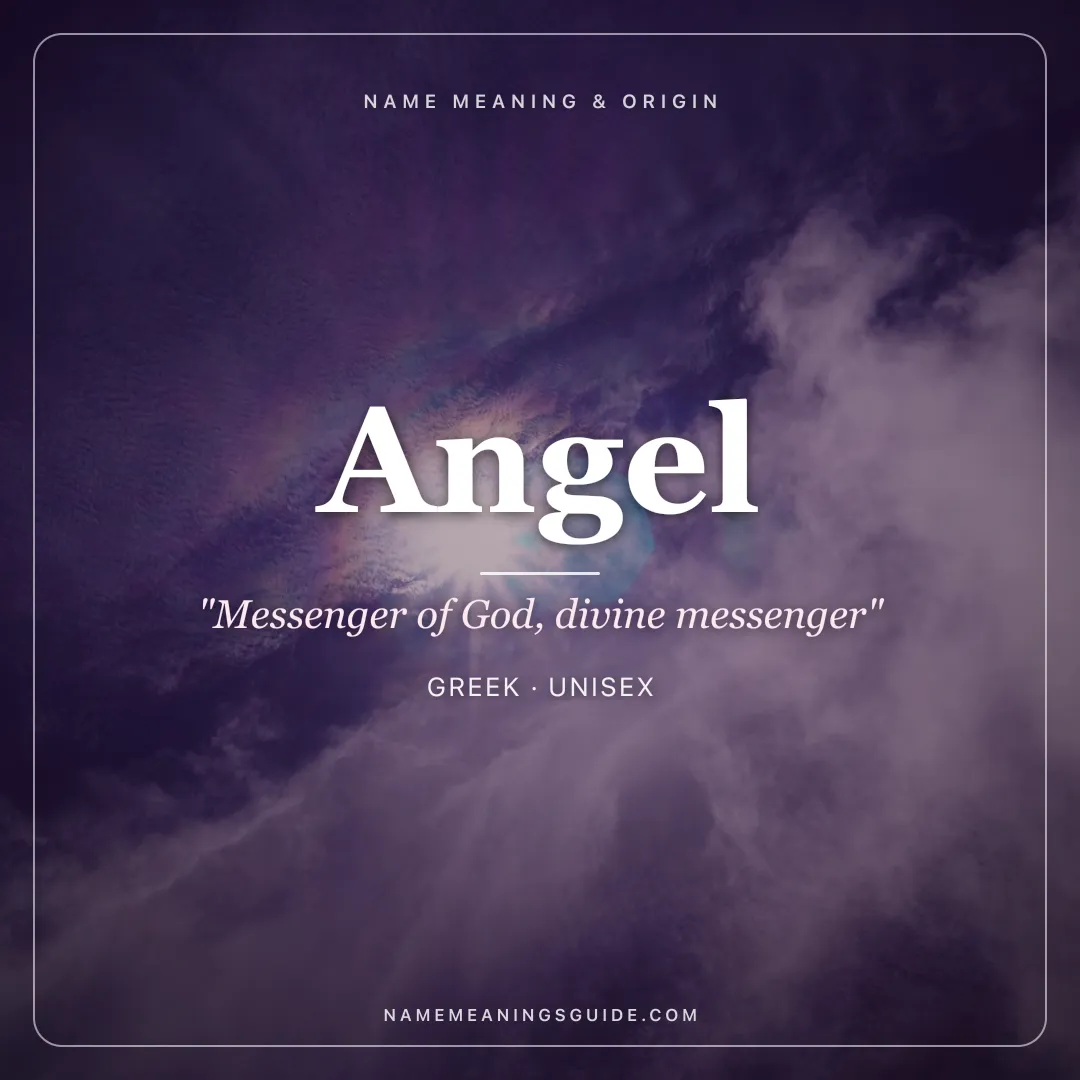 Angel name meaning "Messenger of God, divine messenger" - Greek, Latin unisex name share card | NameMeanings