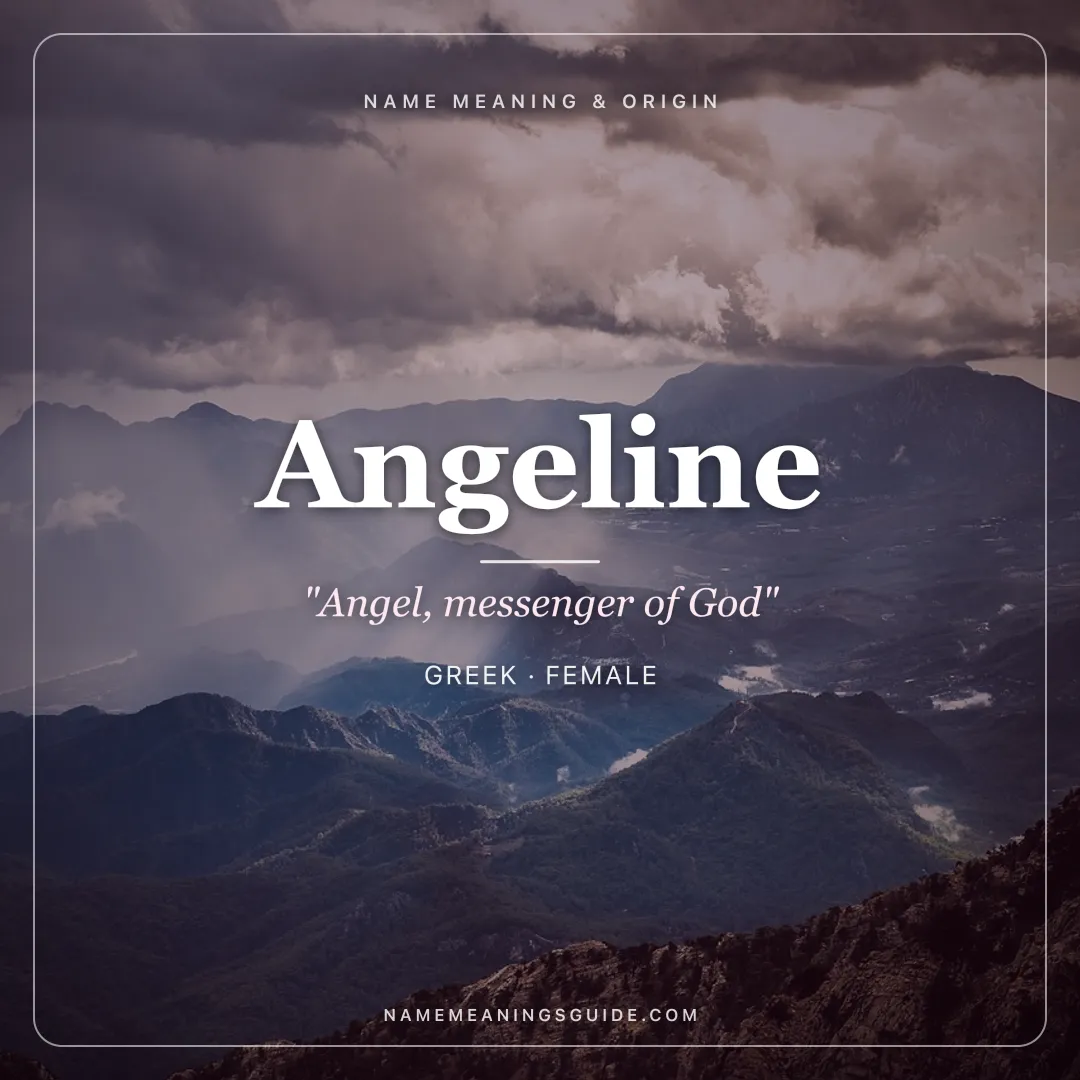 Angeline name meaning "Angel, messenger of God" - Greek female name share card | NameMeanings