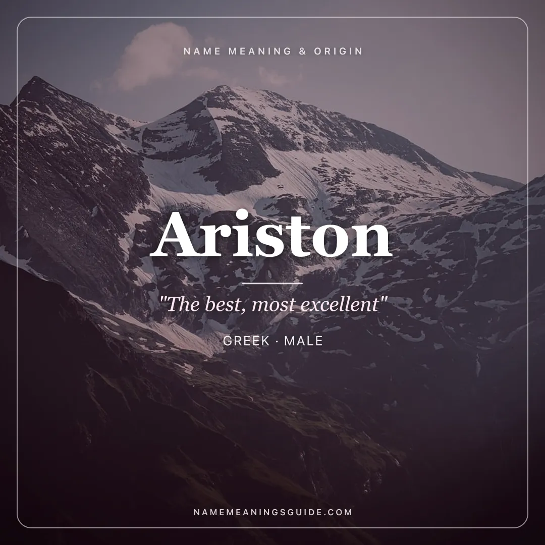 Ariston name meaning "The best, most excellent" - Greek male name share card | NameMeanings