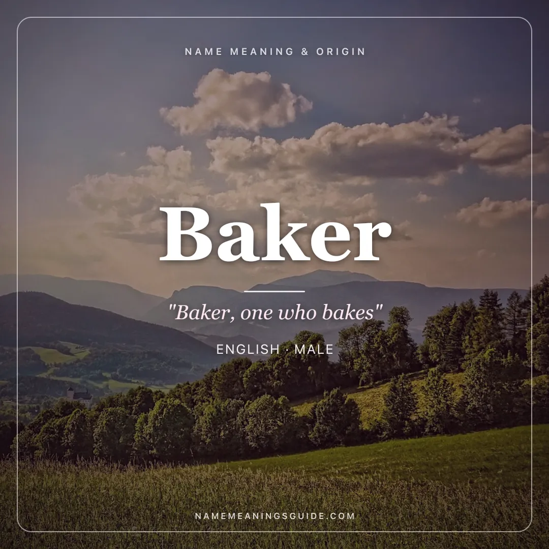 Baker name meaning "Baker, one who bakes" - English male name share card | NameMeanings