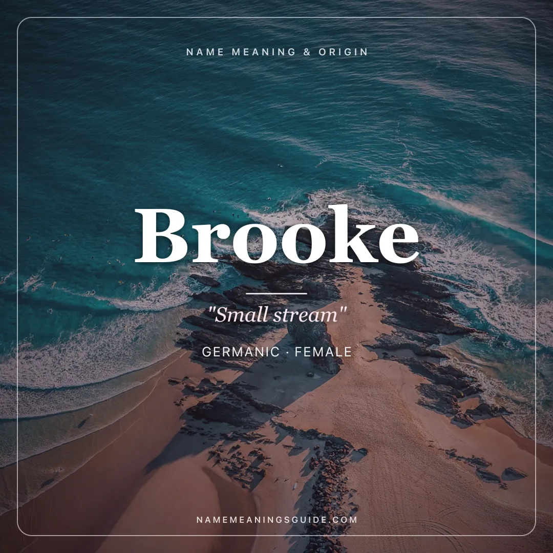 Brooke name meaning "Small stream" - Germanic female name share card | NameMeanings