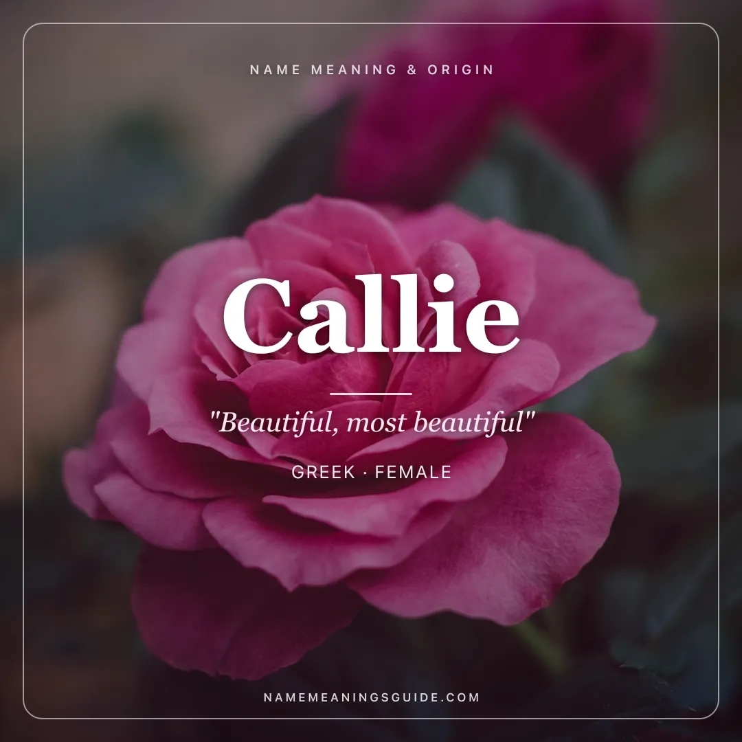 Callie name meaning "Beautiful, most beautiful" - Greek female name share card | NameMeanings
