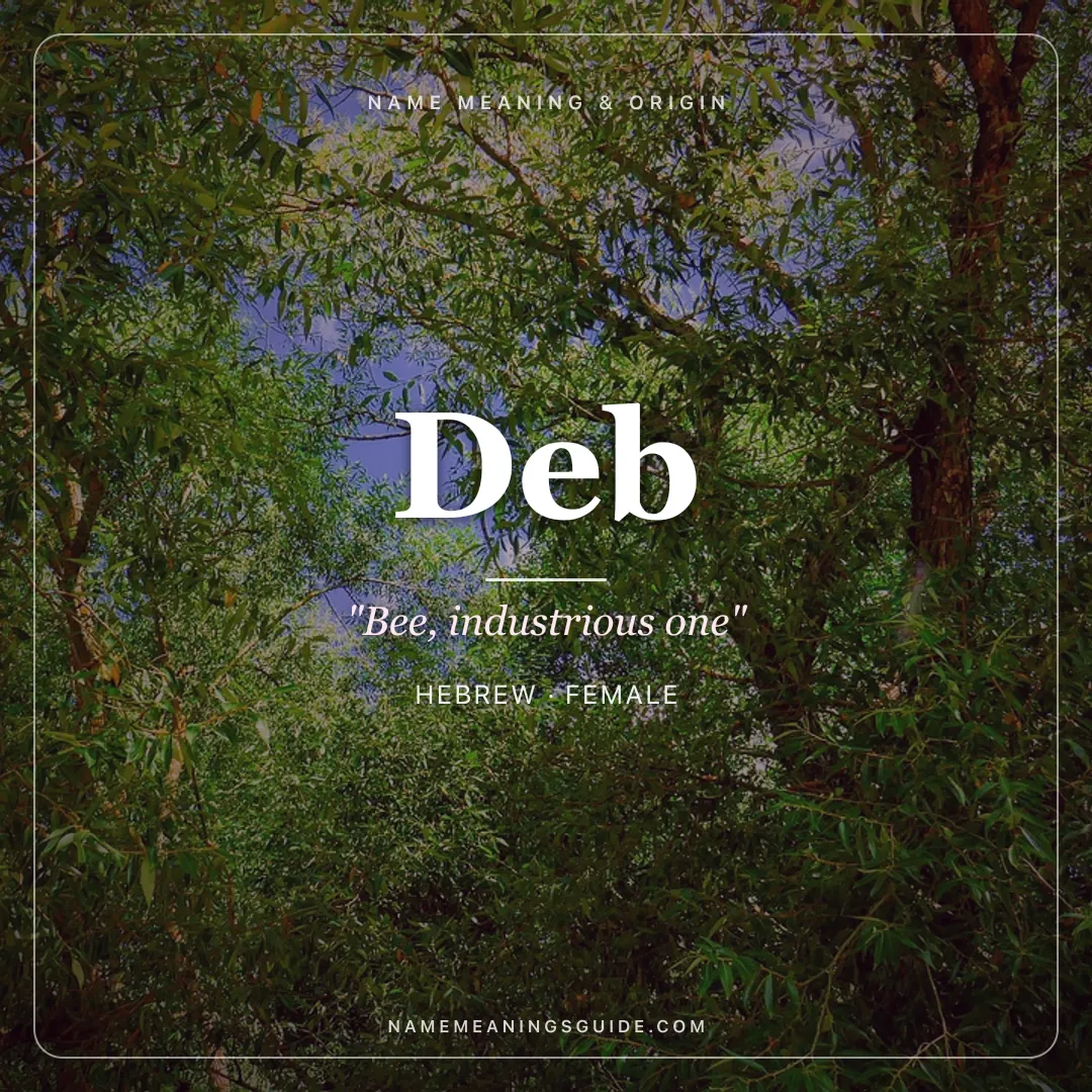 Deb name meaning "Bee, industrious one" - Hebrew female name share card | NameMeanings