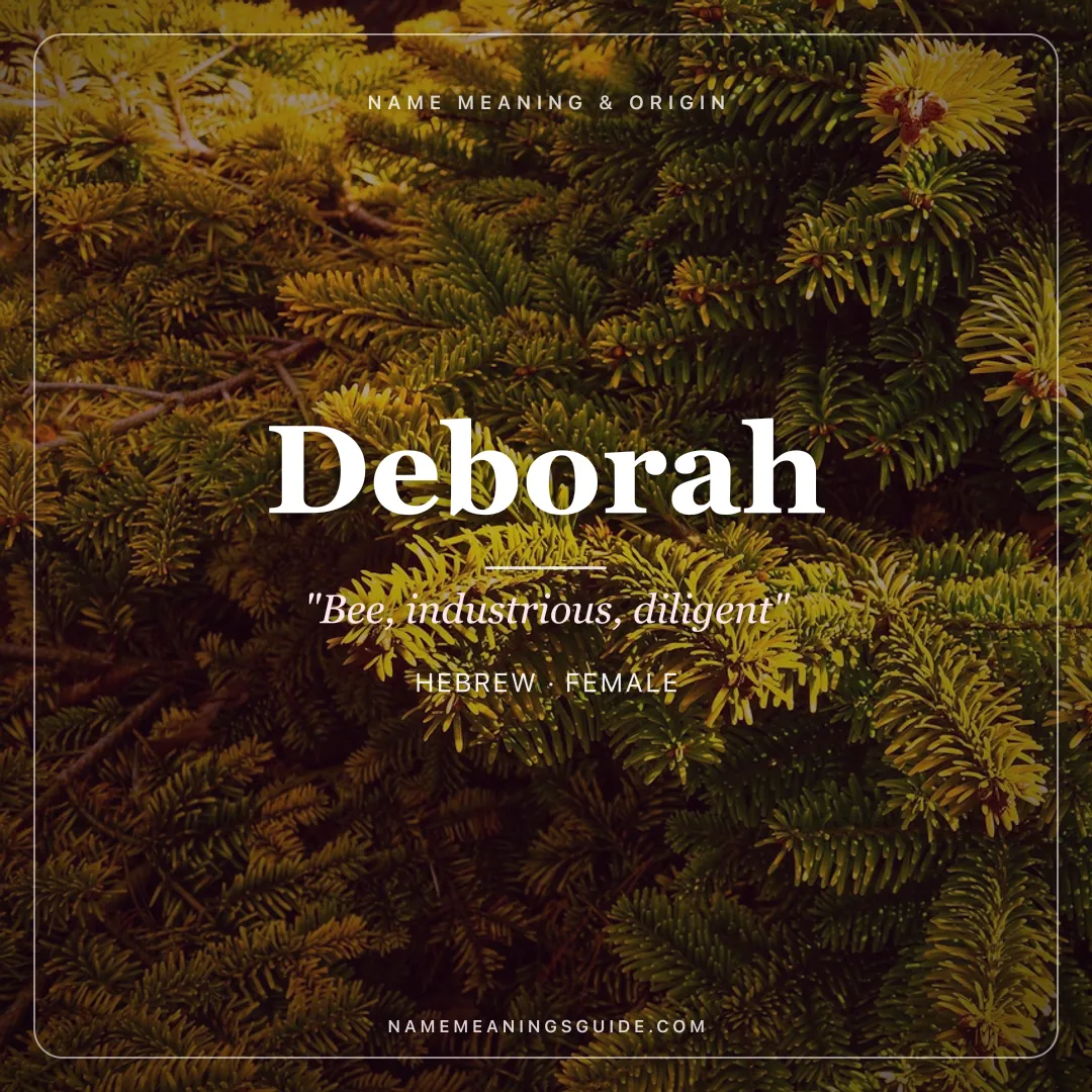 Deborah name meaning "Bee, industrious, diligent" - Hebrew female name share card | NameMeanings