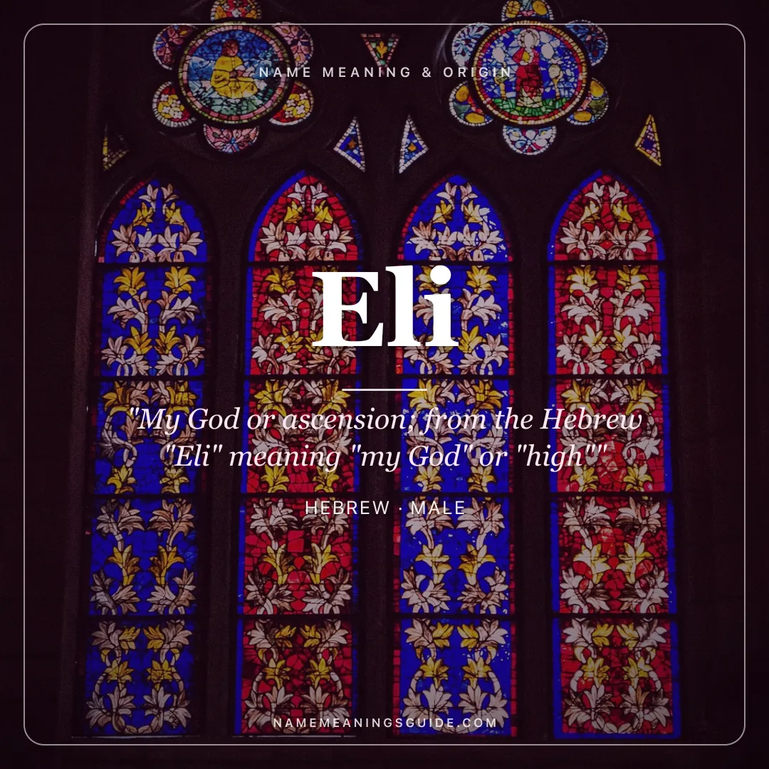 Eli name meaning "My God or ascension; from the Hebrew "Eli" meaning "my God" or "high"" - Hebrew male name share card | NameMeanings