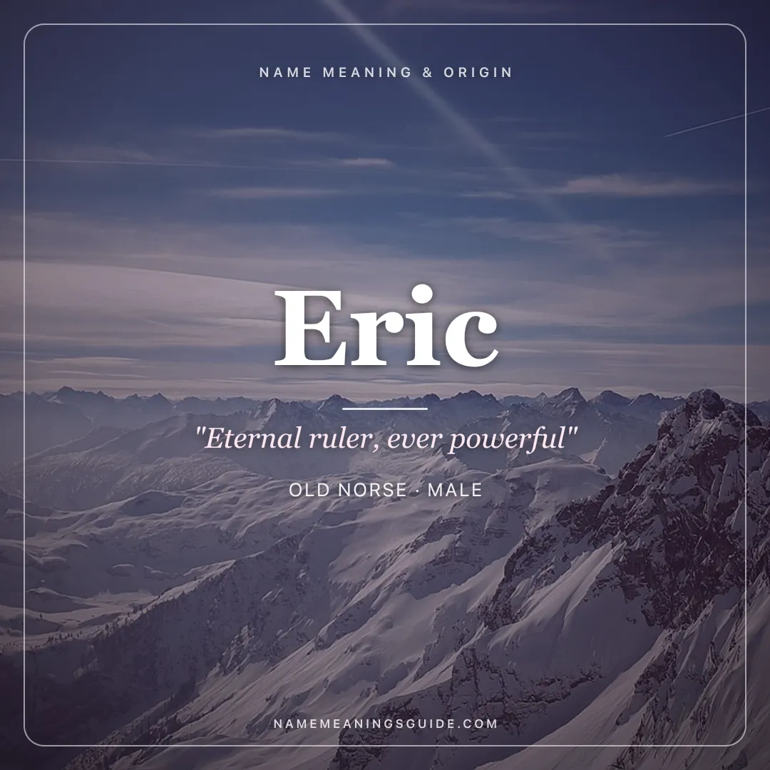 Eric name meaning "Eternal ruler, ever powerful" - Old Norse male name share card | NameMeanings