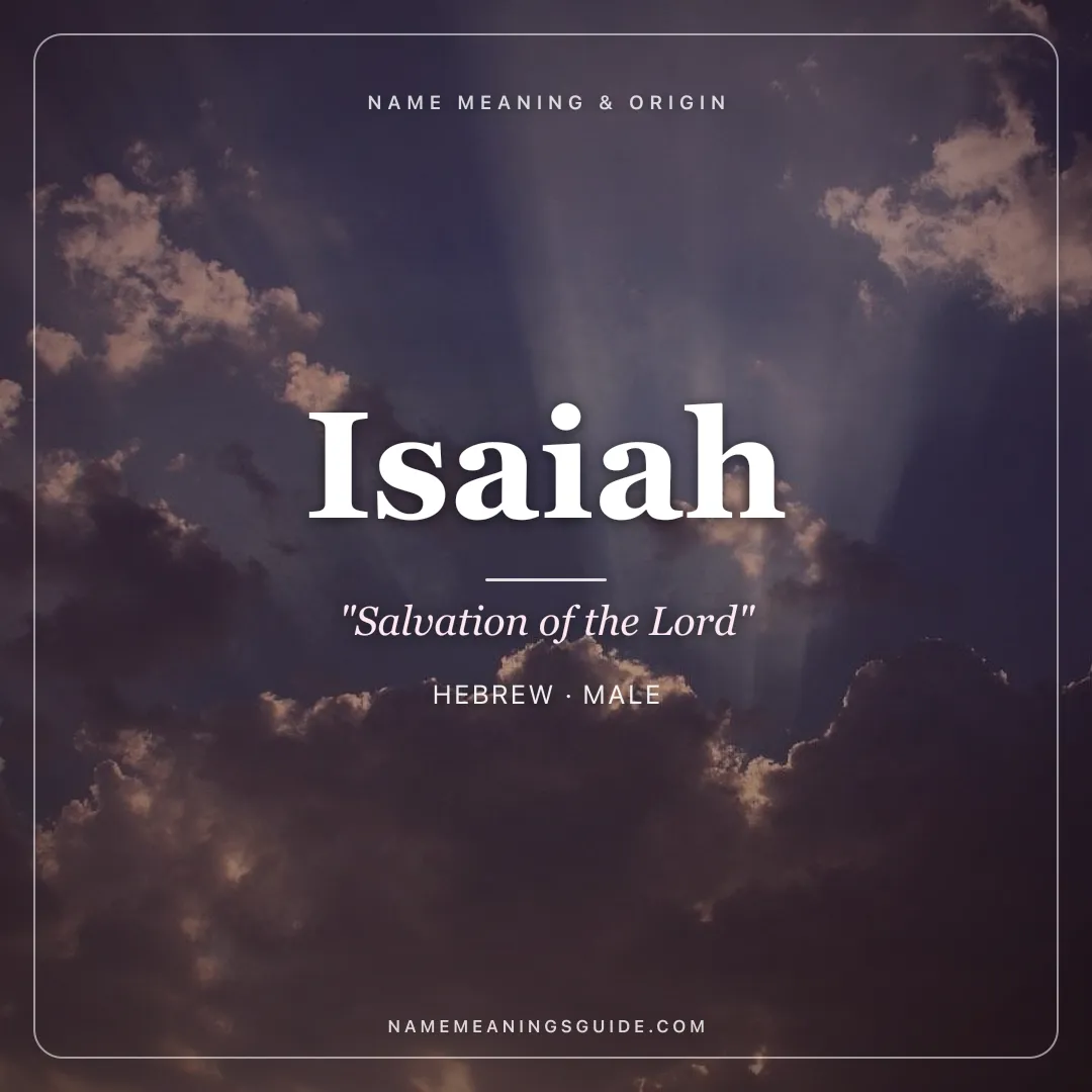 Isaiah name meaning "Salvation of the Lord" - Hebrew male name share card | NameMeanings