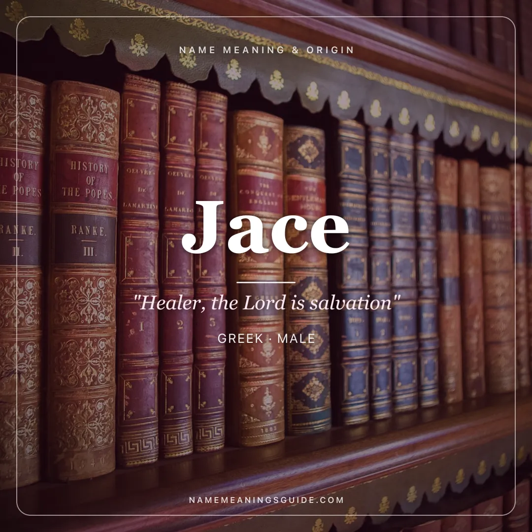 Jace name meaning "Healer, the Lord is salvation" - Greek, Hebrew male name share card | NameMeanings