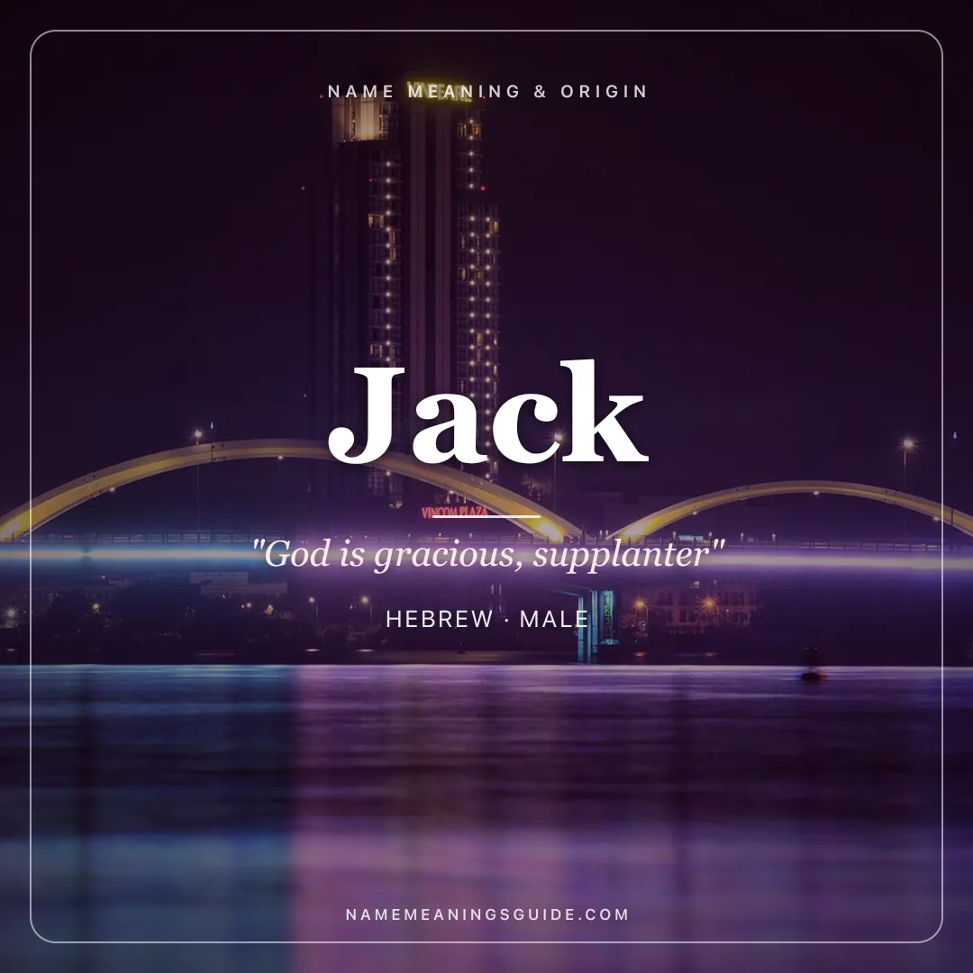 Jack name meaning "God is gracious, supplanter" - Hebrew, English male name share card | NameMeanings