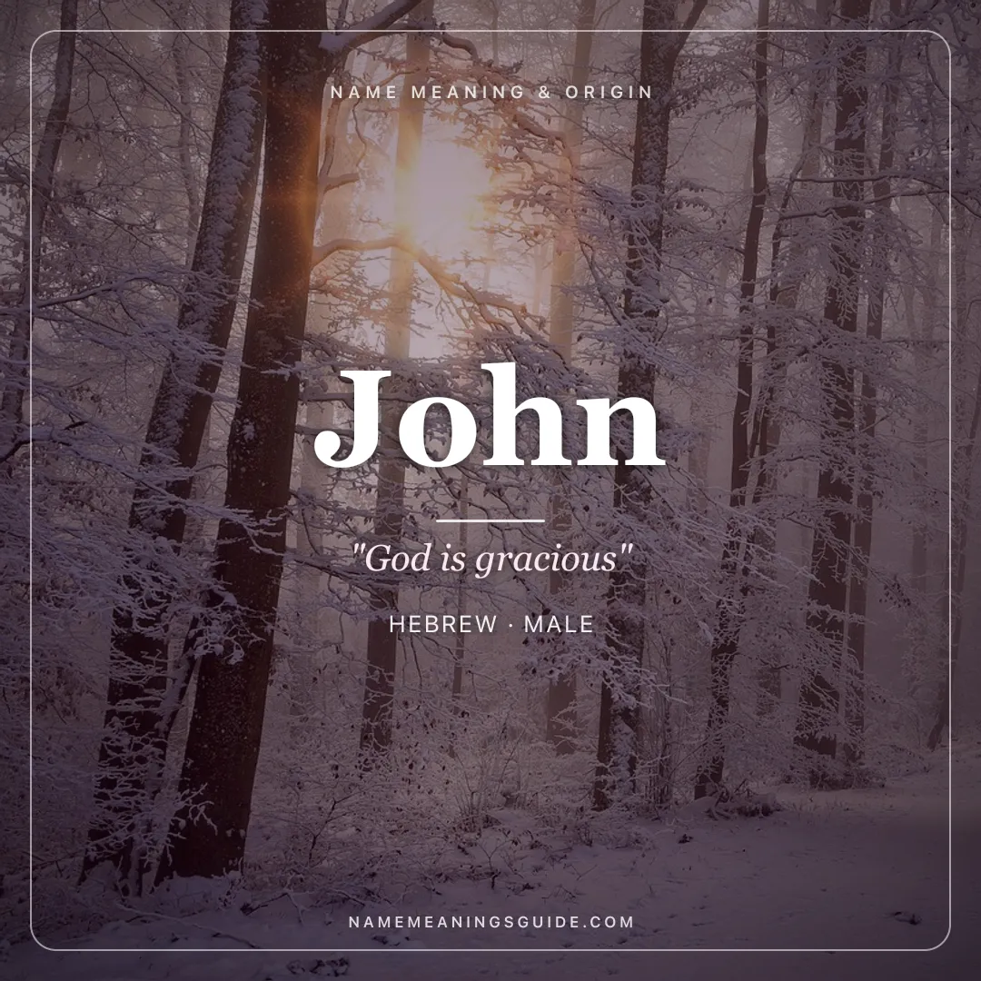 John name meaning "God is gracious" - Hebrew, Greek male name share card | NameMeanings