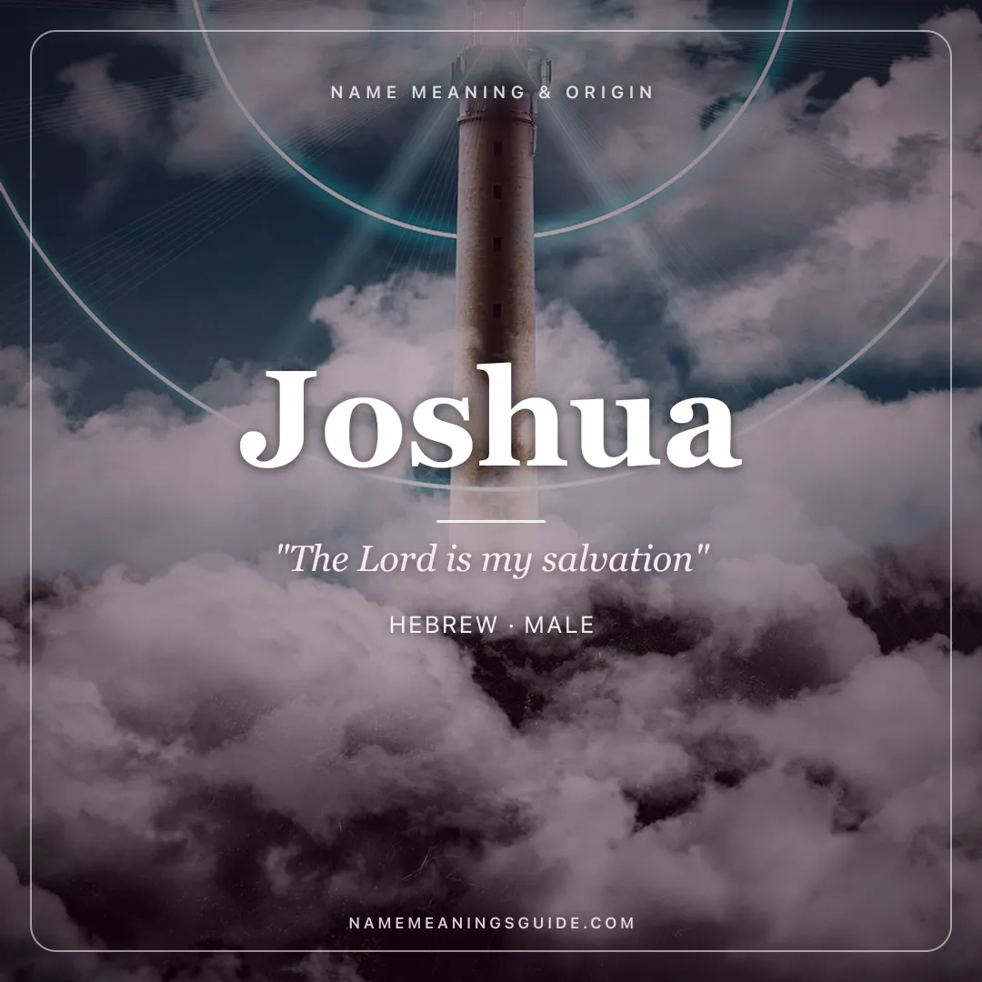 Joshua name meaning "The Lord is my salvation" - Hebrew male name share card | NameMeanings