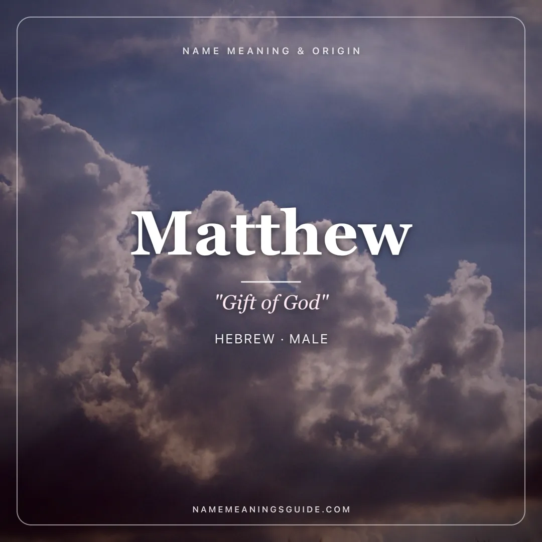 Matthew name meaning "Gift of God" - Hebrew male name share card | NameMeanings