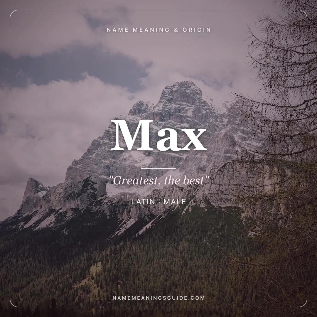 Max name meaning "Greatest, the best" - Latin male name share card | NameMeanings