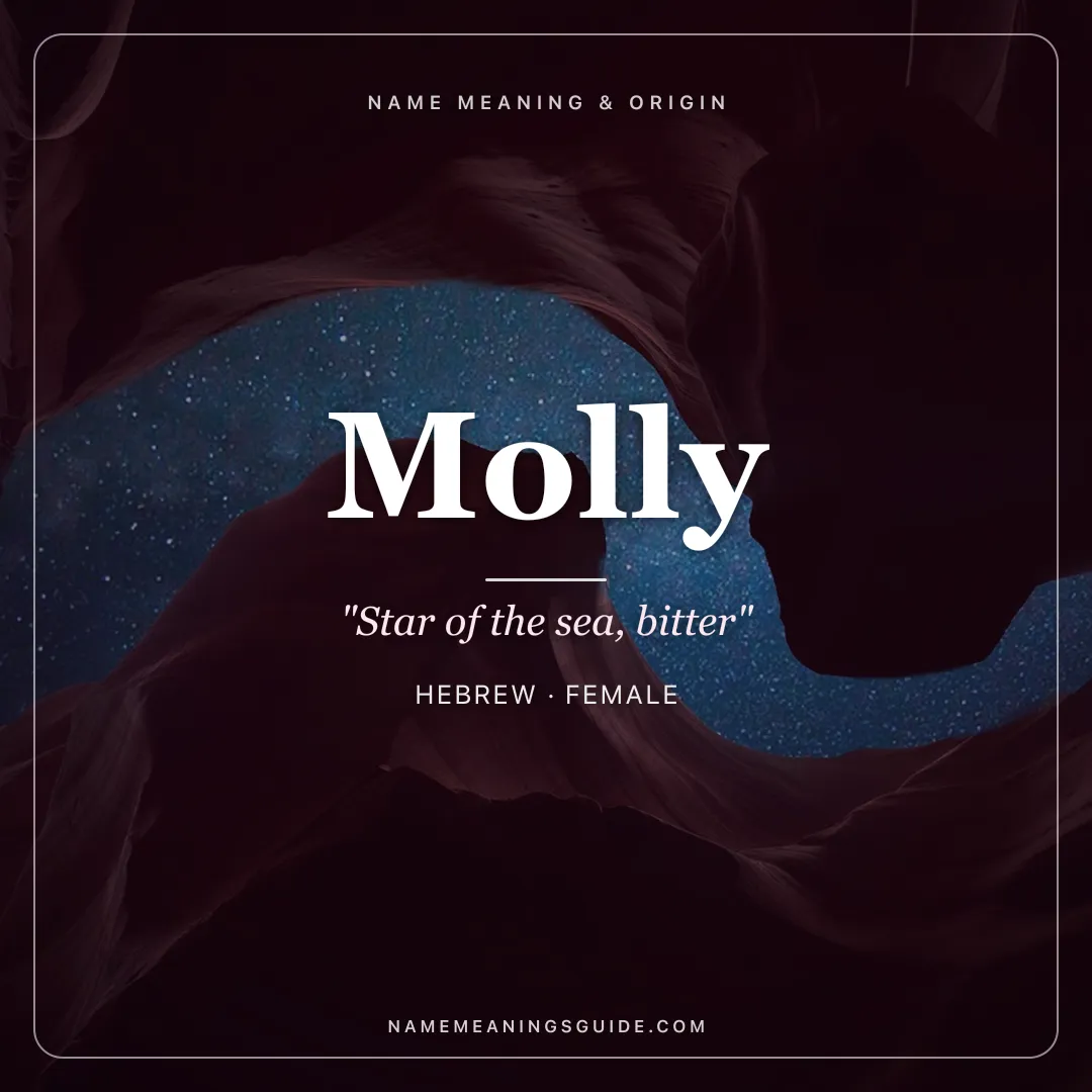 Molly name meaning "Star of the sea, bitter" - Hebrew, Irish female name share card | NameMeanings