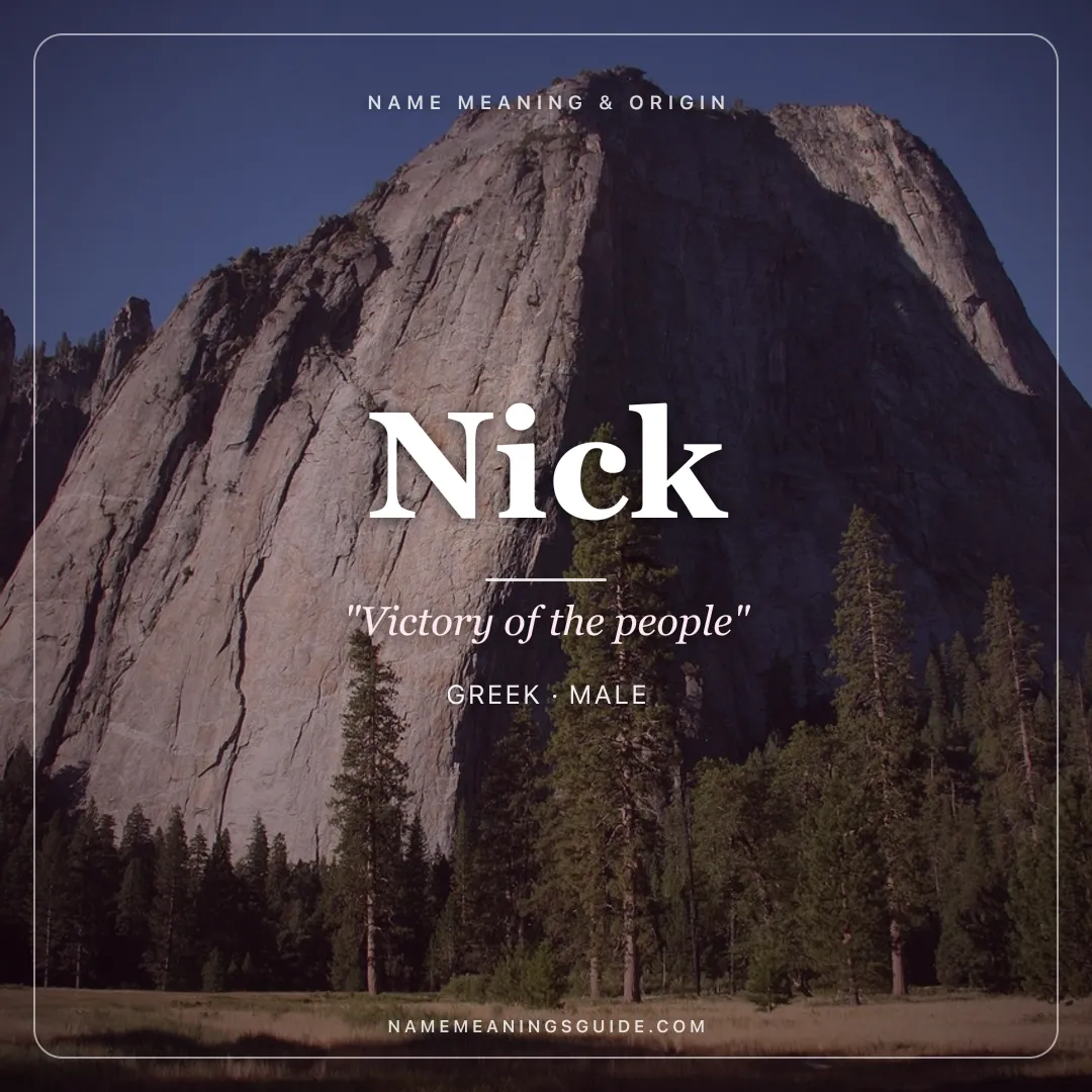 Nick name meaning "Victory of the people" - Greek male name share card | NameMeanings