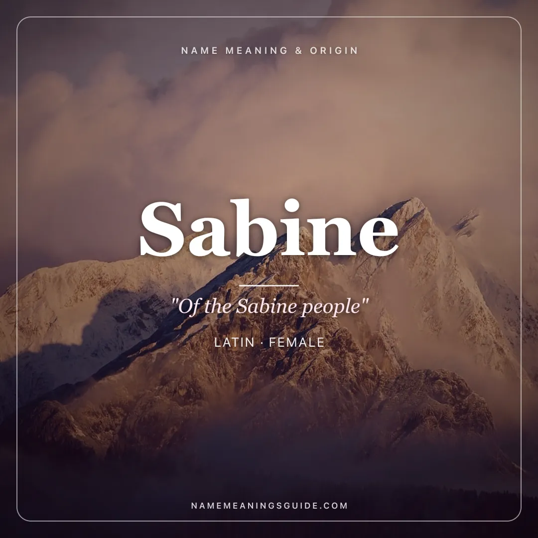 Sabine name meaning "Of the Sabine people" - Latin, French female name share card | NameMeanings