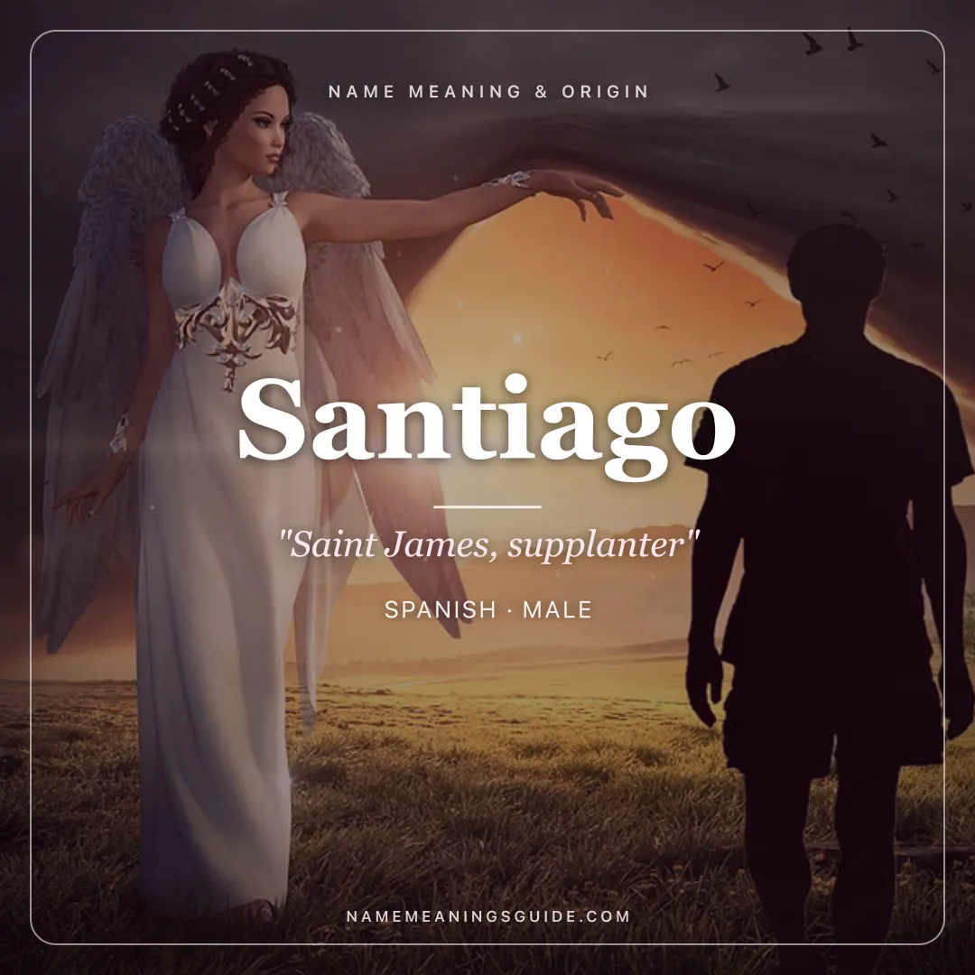Santiago name meaning "Saint James, supplanter" - Spanish, Hebrew male name share card | NameMeanings