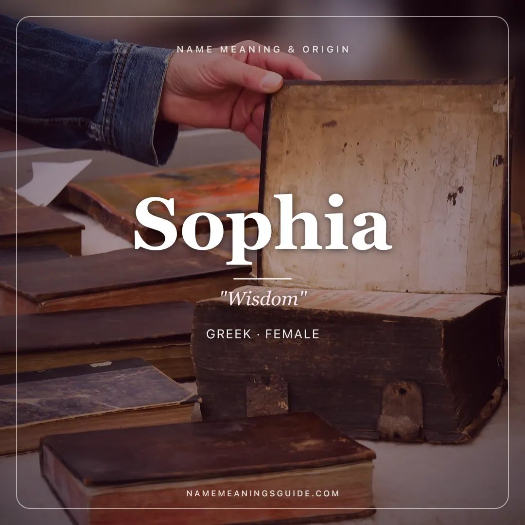 Sophia name meaning "Wisdom" - Greek female name share card | NameMeanings