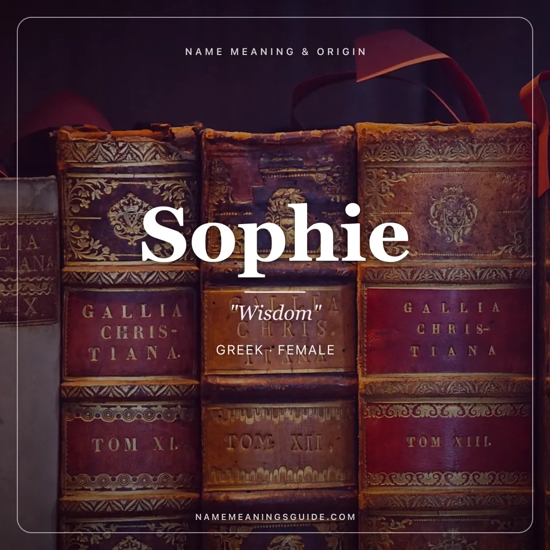 Sophie name meaning "Wisdom" - Greek, French female name share card | NameMeanings