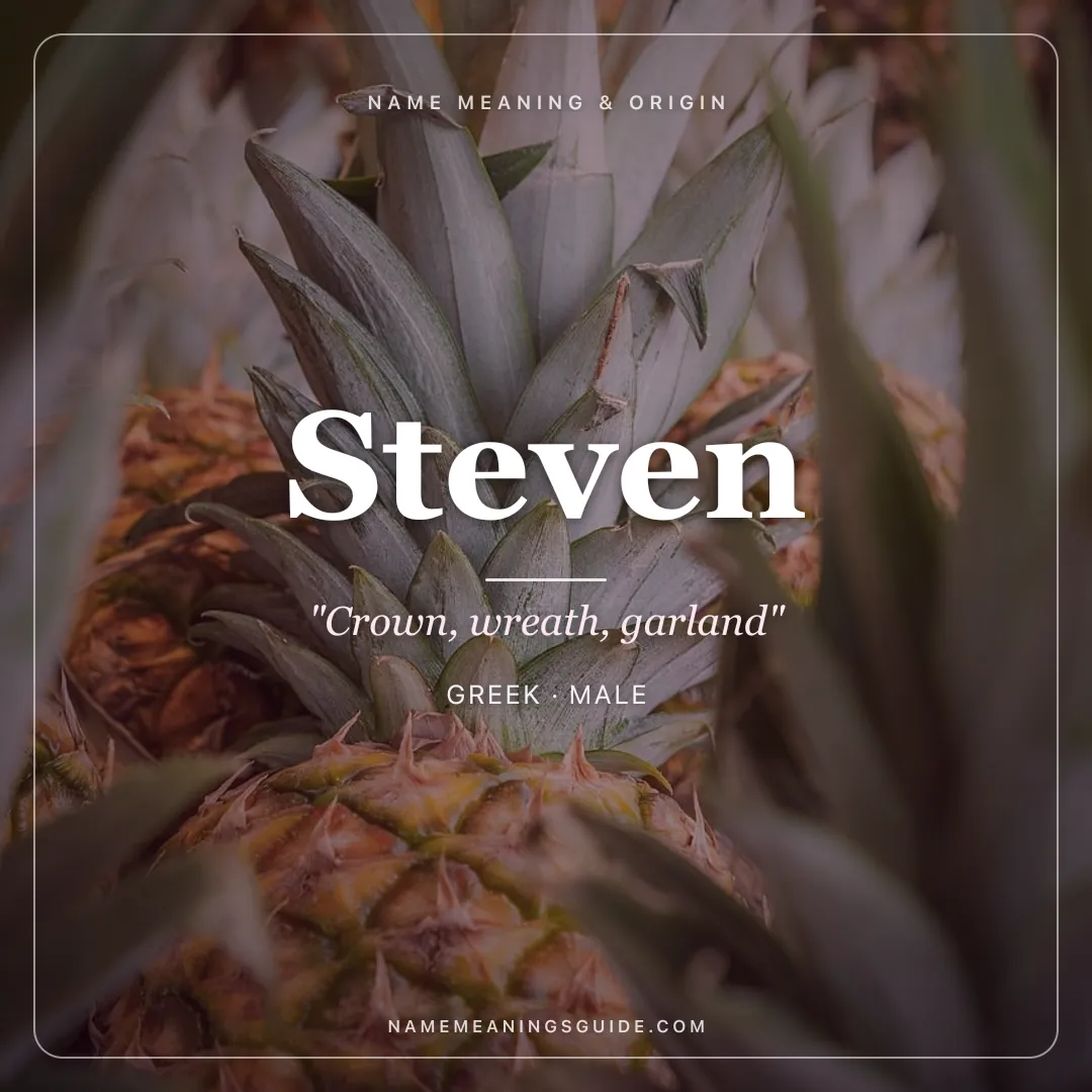 Steven name meaning "Crown, wreath, garland" - Greek male name share card | NameMeanings