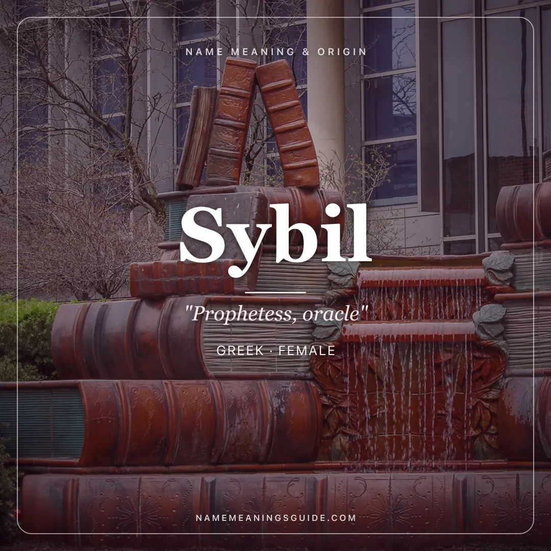 Sybil name meaning "Prophetess, oracle" - Greek female name share card | NameMeanings