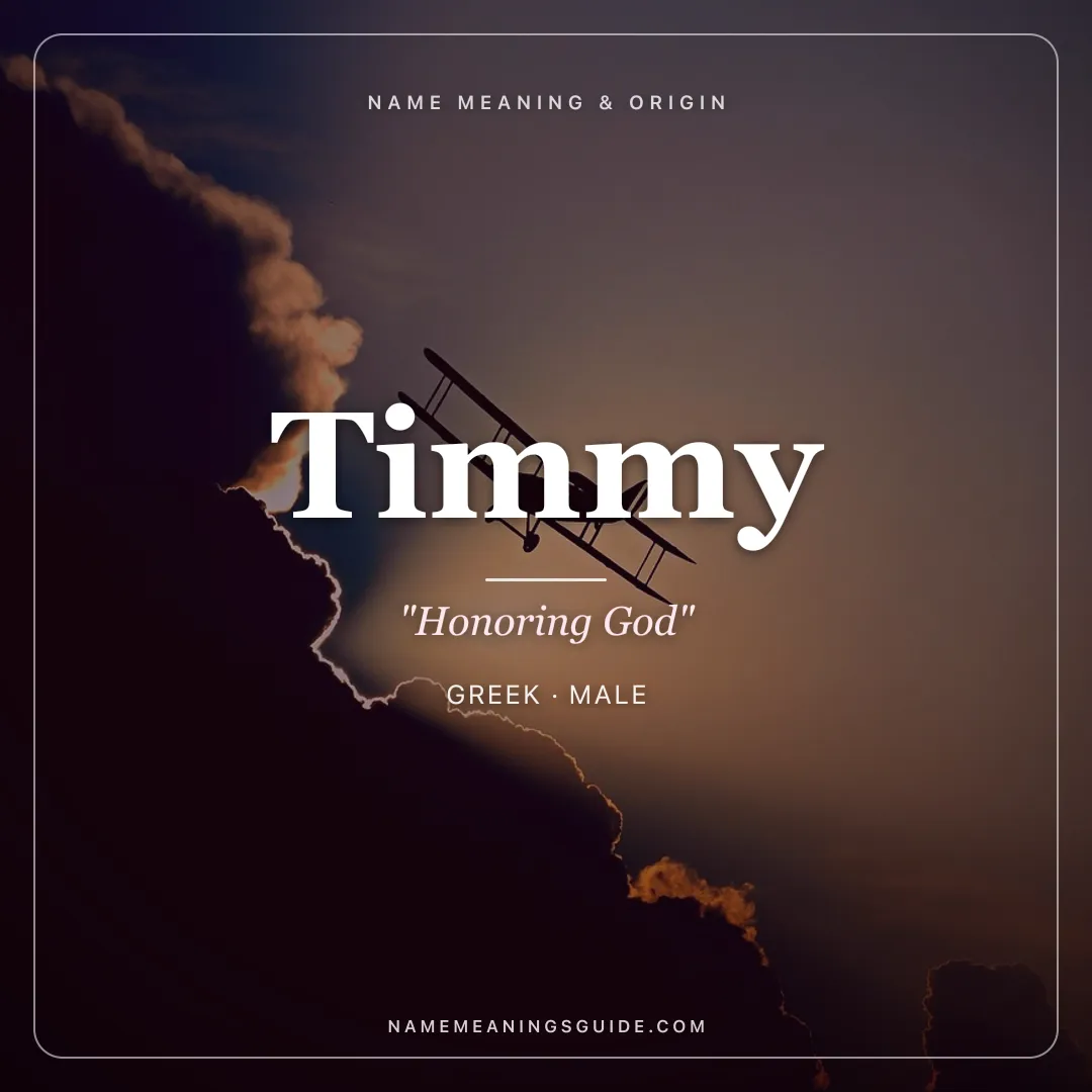 Timmy name meaning "Honoring God" - Greek male name share card | NameMeanings