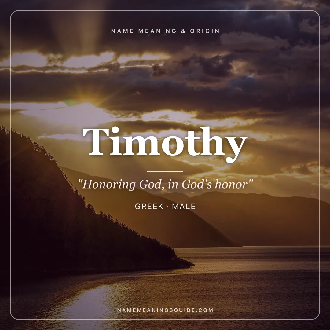 Timothy name meaning "Honoring God, in God's honor" - Greek male name share card | NameMeanings